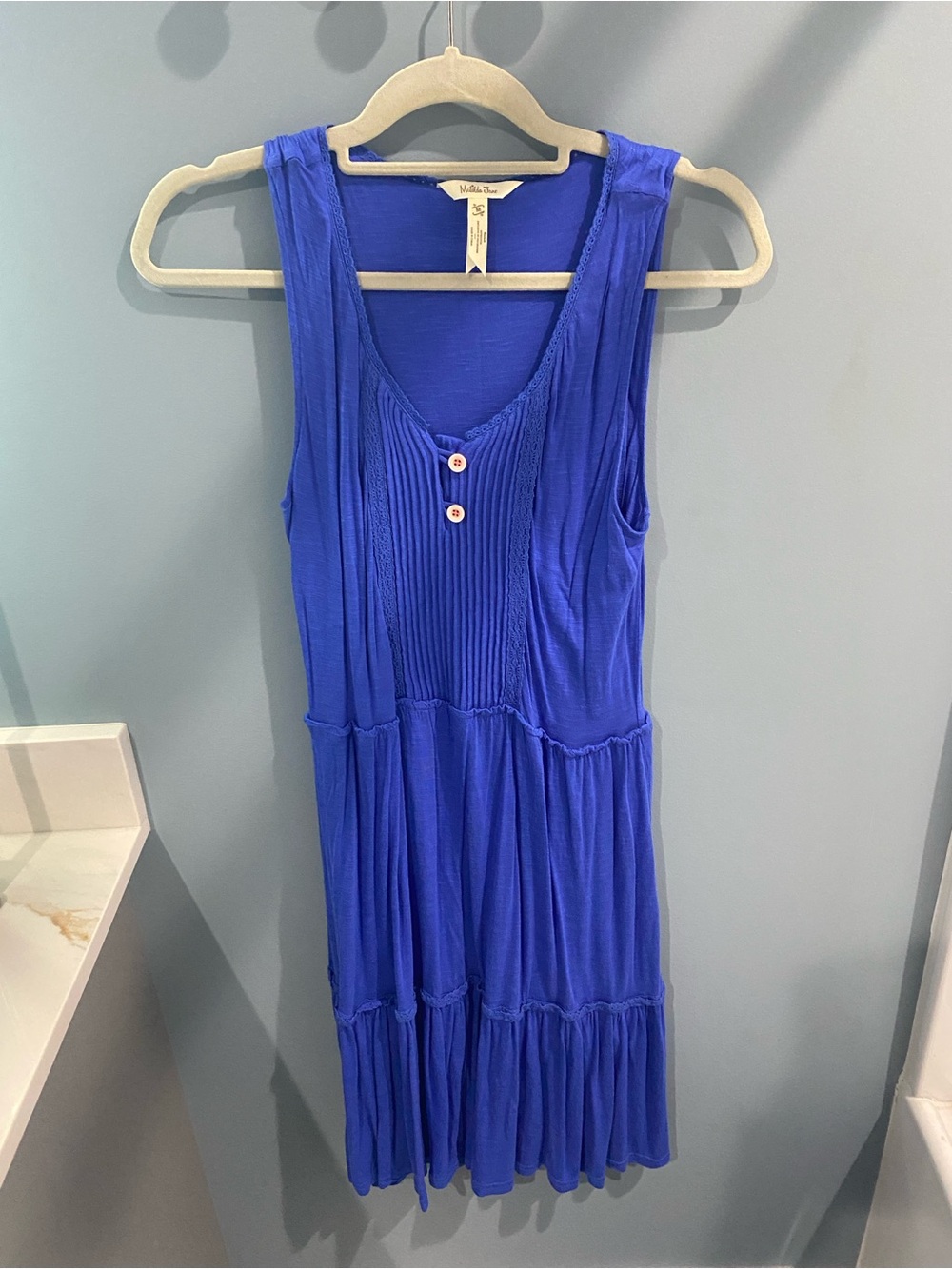 Matilda Jane Cobalt Blue Sleeveless Tiered Dress size Medium